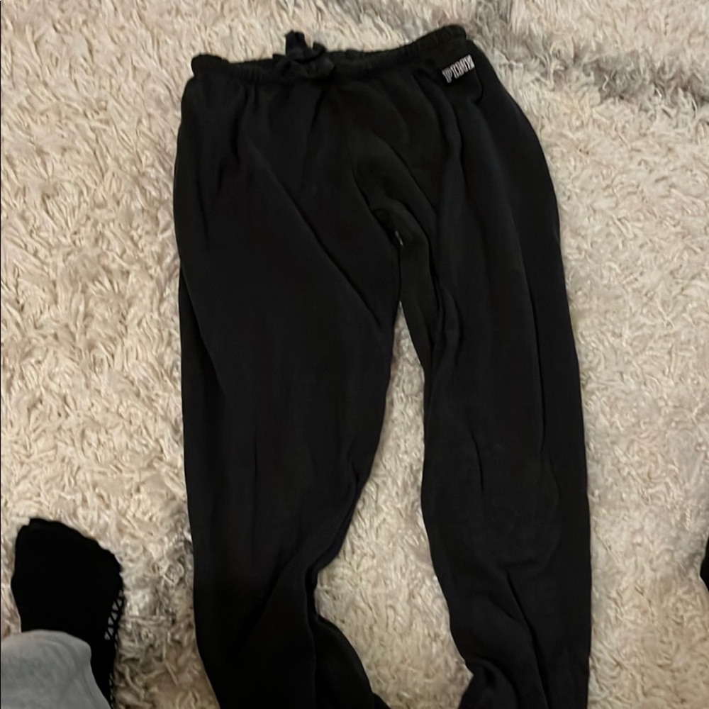 PINK Victoria's Secret Black Sweatpants with Elastic Waistband